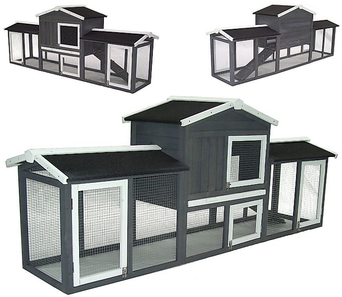 Apex Kleintierstall Hasenstall Kaninchenstall XXL Kaninchenkäfig Gehege Fre günstig online kaufen