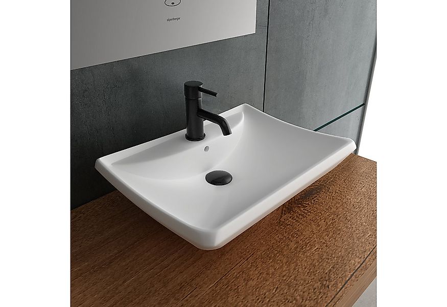 Alpenberger Aufsatzwaschbecken Keramik Waschbecken Eckig, Wandaufhängung & günstig online kaufen