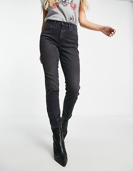 Wrangler – Enge Retro-Jeans in Blacktrack-Schwarz günstig online kaufen