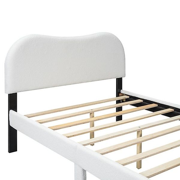HAUSS SPLOE Kinderbett 140x200cm mit weißes Kopfteil, minimalistisches Desi günstig online kaufen