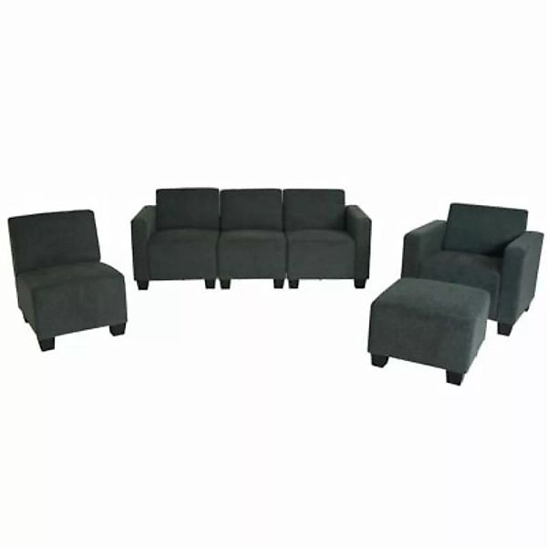 HWC Mendler Modular Sofa-System Lyon 3-1-1-1 anthrazit günstig online kaufen