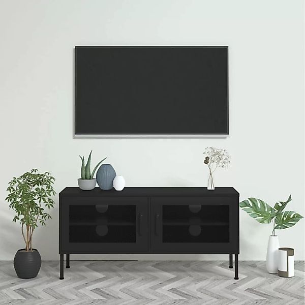 Tv-schrank Schwarz 105x35x50 Cm Stahl günstig online kaufen
