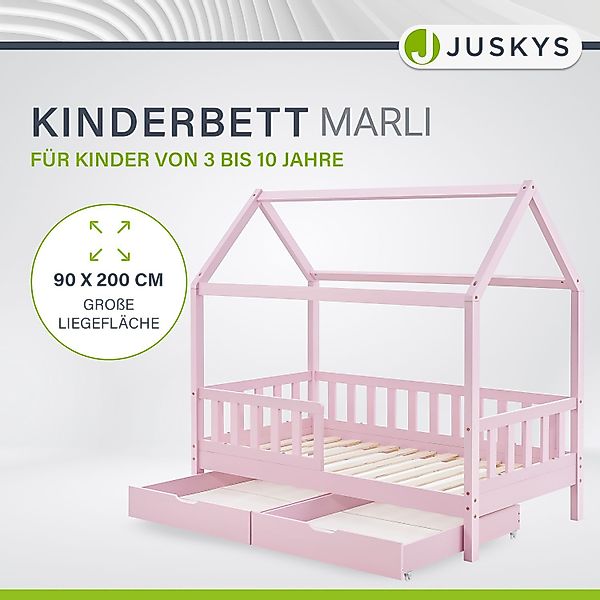 Juskys Kinderbett Marli, 90x200 cm, 3 günstig online kaufen