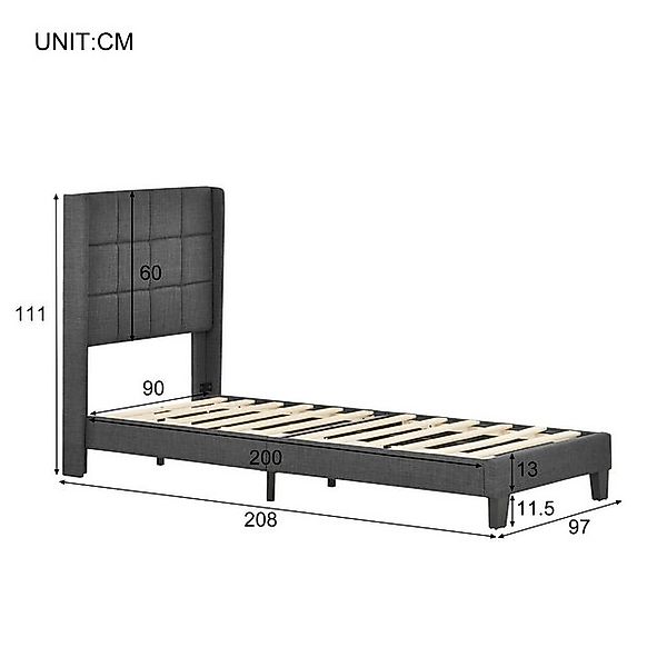 STILVORA Polsterbett 90x200 Jugendbett mit Lattenrost,Bettgestell mit gepol günstig online kaufen