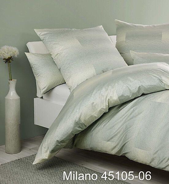 Janine Janine Mako-Satin Bettwäsche MILANO 45105 grün limette Größe:  135x2 günstig online kaufen