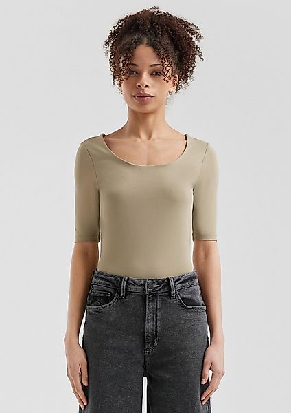 QS Kurzarmshirt T-Shirt Schmal geschnittenes T-Shirt günstig online kaufen