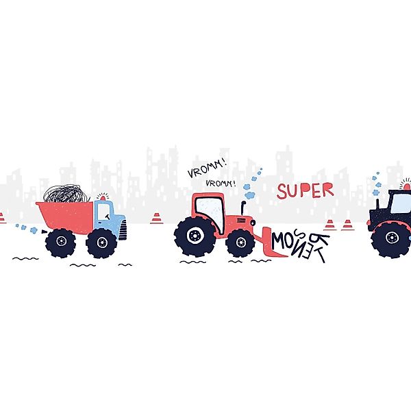 PROFHOME 403736-GU Grafik Tapete Kindertapete Matt Rot Blau Schwarz 0,75 m2 günstig online kaufen