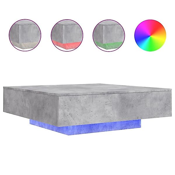 vidaXL Couchtisch 100x100x31 cm Couchtisch mit LED Leuchten Betongrau 100x1 günstig online kaufen