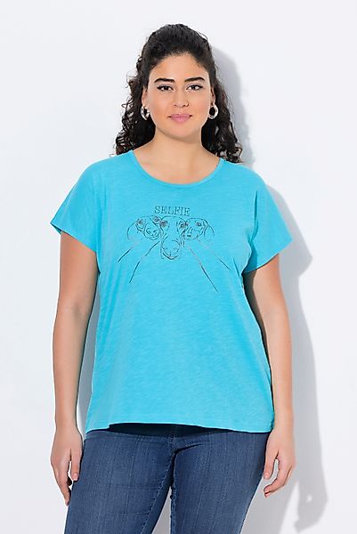 Ulla Popken T-Shirt T-Shirt Metallic-Tiermotiv Oversized günstig online kaufen