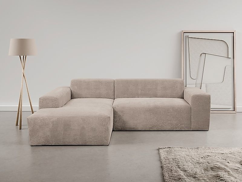 WERK2 Ecksofa "Zeus-L modern & zeitlos, Breite 253 cm, bequemes Sofa" Curvy günstig online kaufen