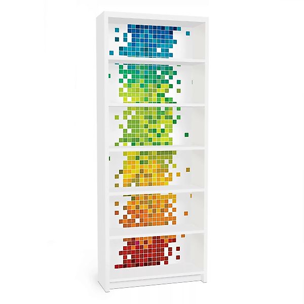 Möbelfolie für IKEA Billy Regal Pixel-Regenbogen günstig online kaufen