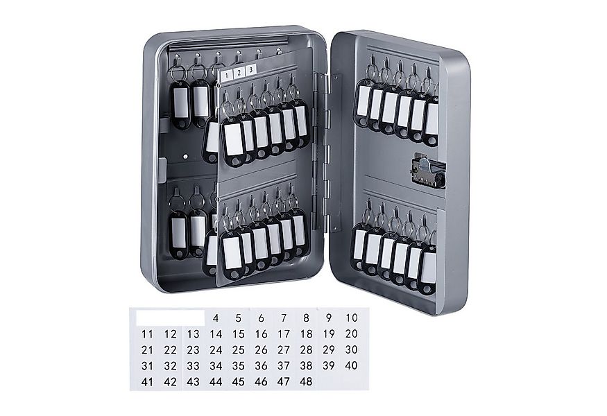 relaxdays Schlüsselkasten mit Zahlenschloss, grau günstig online kaufen