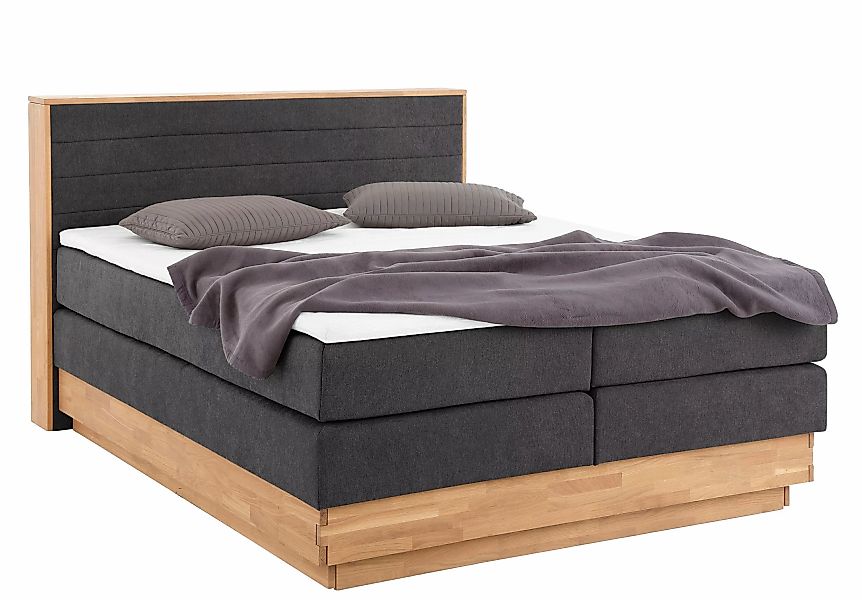 Home affaire Boxspringbett Cavan, Eiche, inkl. Bettkasten & Topper, verschi günstig online kaufen