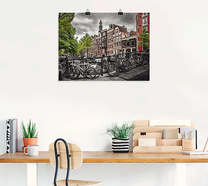 Artland Poster "Amsterdam Bloemgracht I", Fahrräder, (1 St.), als Leinwandb günstig online kaufen