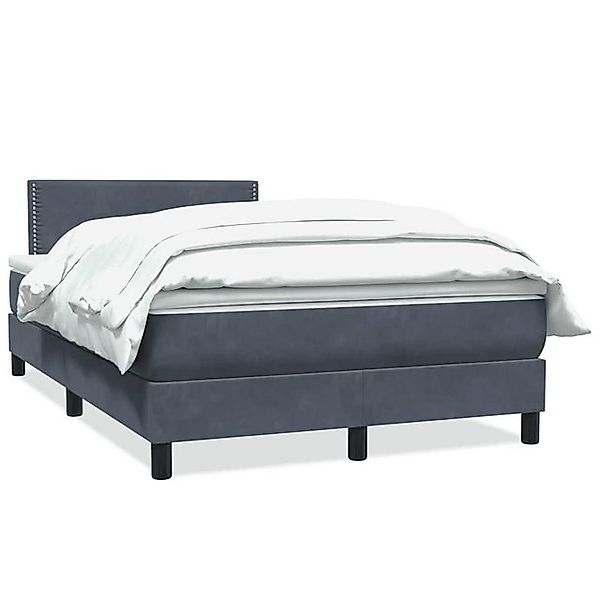 vidaXL Boxspringbett, Boxspringbett mit Matratze Dunkelgrau 120x210 cm Samt günstig online kaufen