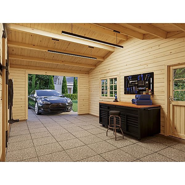Palmako Garage Roger ohne Tor 956 x 550 cm Lackiert Weiß FSC® günstig online kaufen