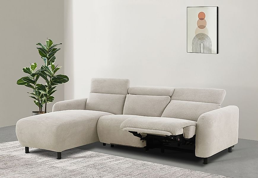 Home affaire Ecksofa "SKAANE in Cord, L-Form, 274 cm, manuelle u. elektrisc günstig online kaufen