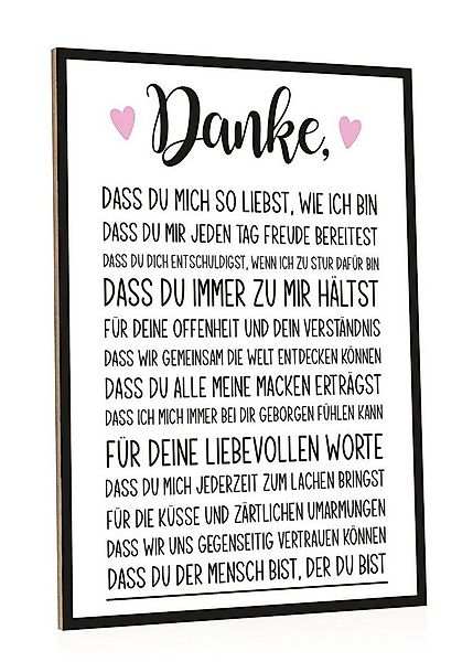 GRAVURZEILE Holzbild mit Spruch Danke - Holzschild - Geschenk für Partner & günstig online kaufen