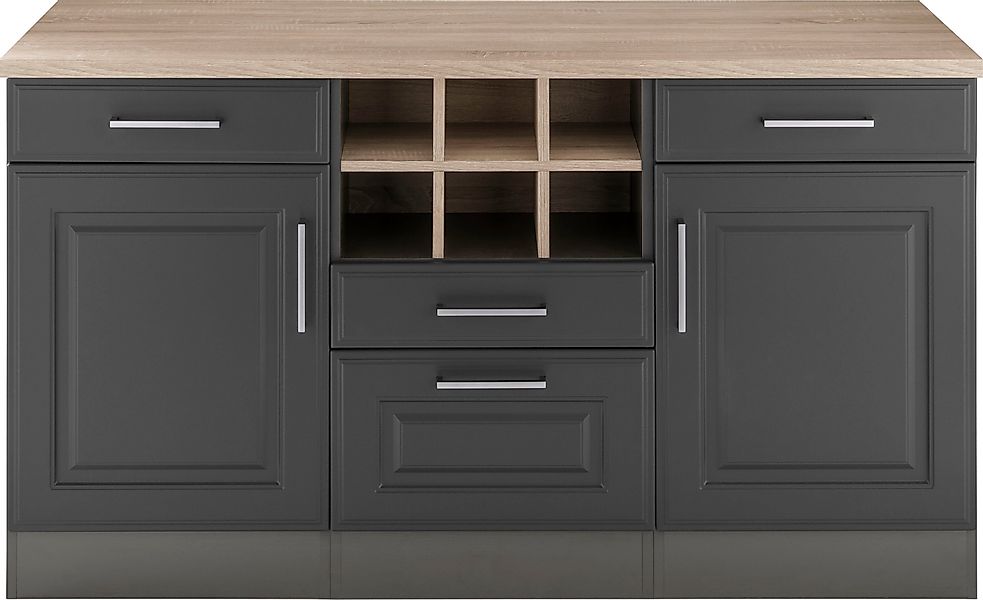 KOCHSTATION Unterschrank "KS-Stockholm", 150 cm breit, hochwertige MDF-Fron günstig online kaufen