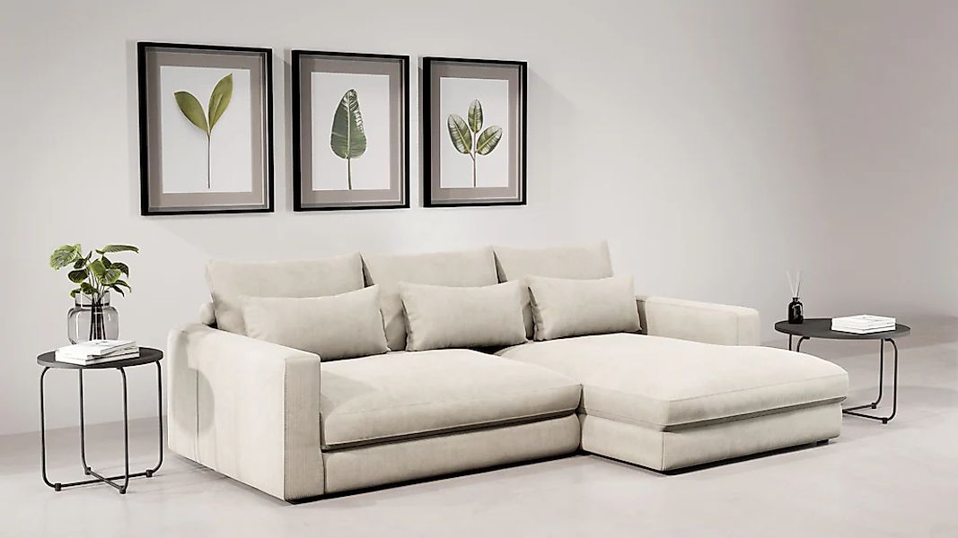 Home affaire Ecksofa "Darwin, viele Kissen, extra tiefe Sitzfläche, 271/89/ günstig online kaufen
