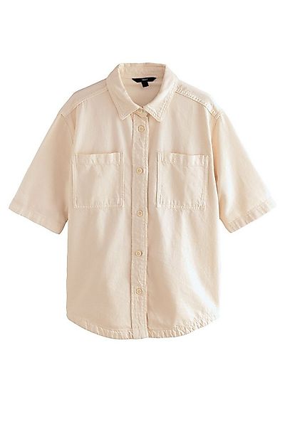 Next Jeanshemd Oversized Fit Kurzarm-Jeanshemd aus Baumwolle (1-tlg) günstig online kaufen