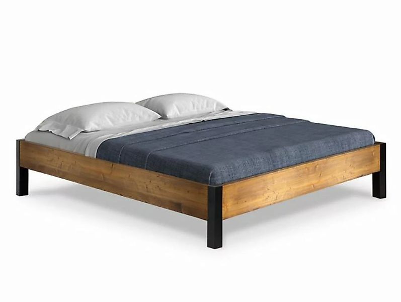 Moebel-Eins Massivholzbett, CURBY Bett Metallfuß, ohne Kopfteil, Material M günstig online kaufen