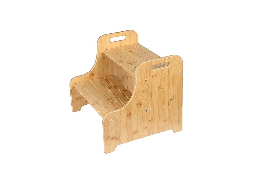 JEOBEST Tritthocker Zweistufiger Tritthocker aus Bambus, Kindertreppchen Sc günstig online kaufen