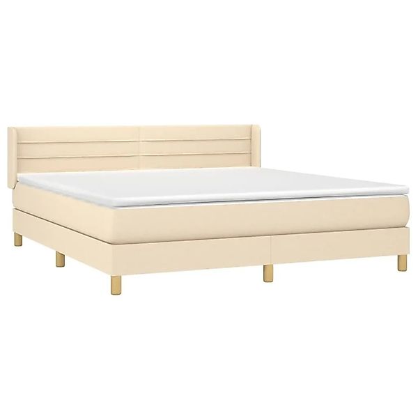 vidaXL Boxspringbett mit Matratze Creme 180x200 cm Stoff 3130374 günstig online kaufen