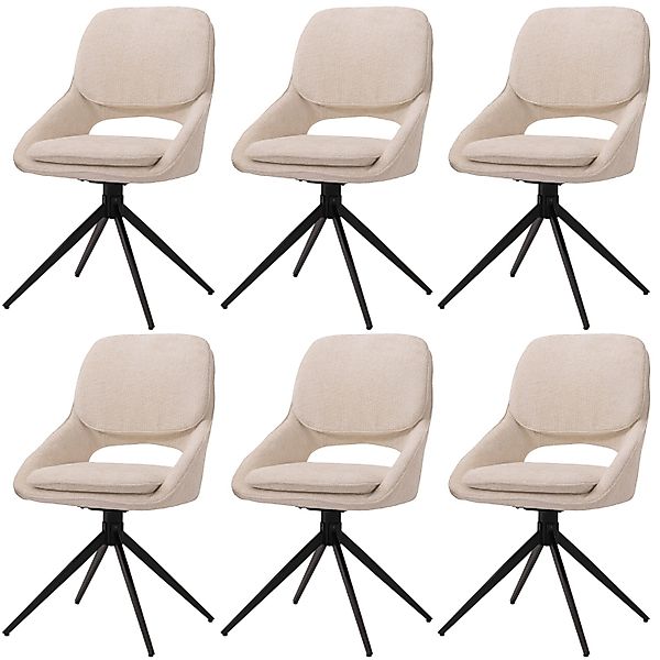 MCW Esszimmerstuhl N73 6er-Set Creme-Beige günstig online kaufen
