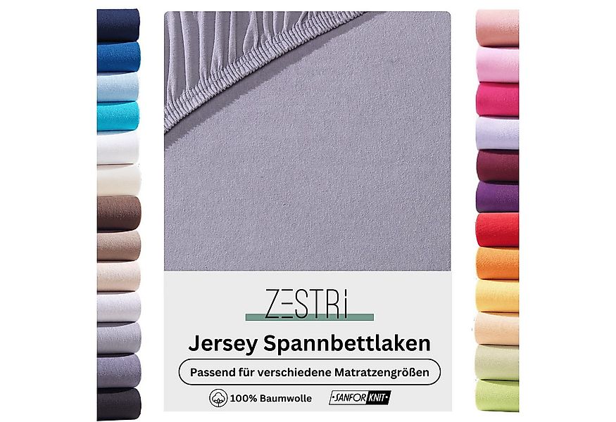 Zestri Spannbettlaken Jersey für normale Matratzen, Boxspringbett, Wasserbe günstig online kaufen