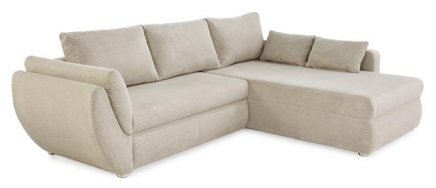 Wohnlandschaft Ecksofa inkl. Bettfunktion und Bettkasten inkl. 3 Rückenkiss günstig online kaufen
