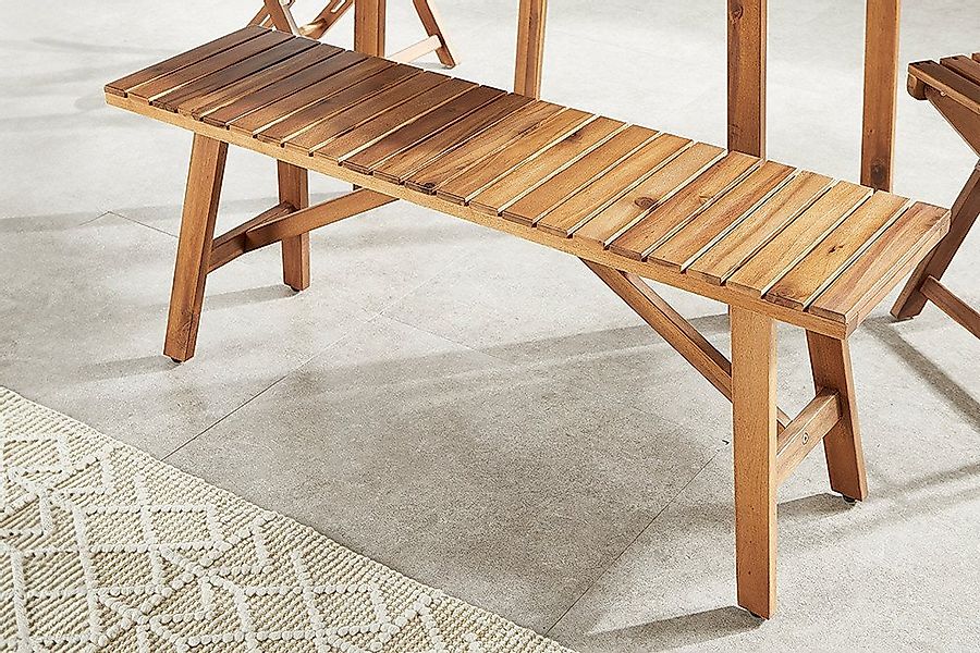 riess-ambiente Gartenbank BALI 110cm natur honey – wetterfest, Massivholz, günstig online kaufen