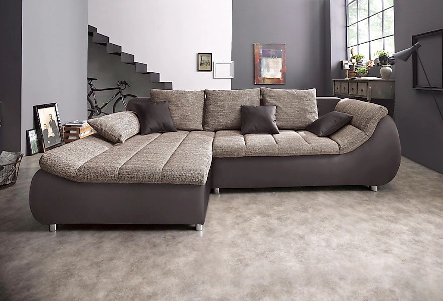 INOSIGN Ecksofa "Imola, bequem, aktuelle Steppung im Sitz, L-Form, Breite 2 günstig online kaufen