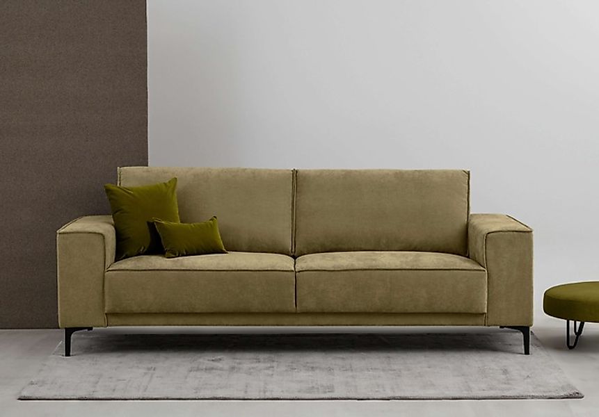 Places of Style 3-Sitzer »3er Sofa Oland, Struktur, Flachgewebe, Luxus-Micr günstig online kaufen