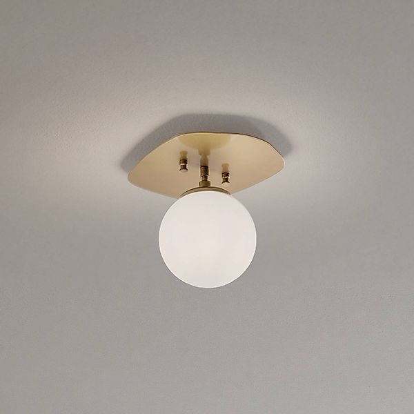 Deckenleuchte Well, goldfarben, Glas, Ø 20 cm, E14 günstig online kaufen