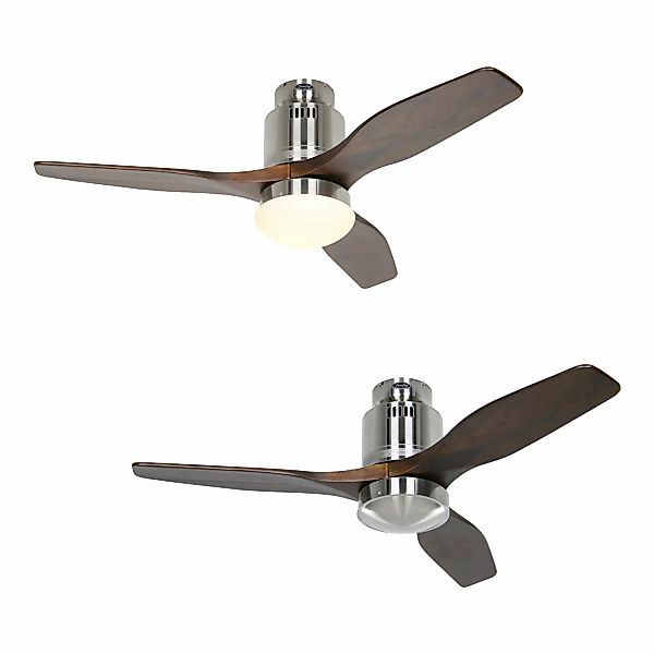 CASAFAN Energiespar Deckenventilator Aerodynamix Eco 112 cm Chrom Gebürstet günstig online kaufen