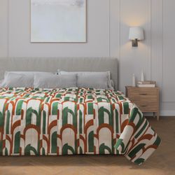 Tagesdecke mit Streifen-Steppung, grün-rot, Cosy Home (145-11) günstig online kaufen