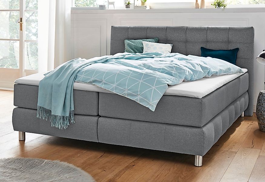Home affaire Boxspringbett "Salo" incl. Topper, 6 Breiten, 2 Härtegrade, TF günstig online kaufen