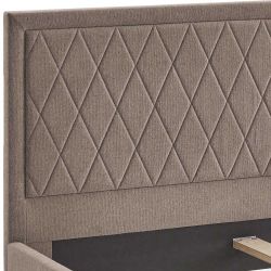 Doppelbett Polster Hellbraun in modernem Design 38 cm Einstiegshöhe günstig online kaufen