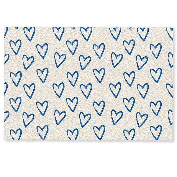 MuchoWow Fußmatte Herzmuster - Blau - günstig online kaufen