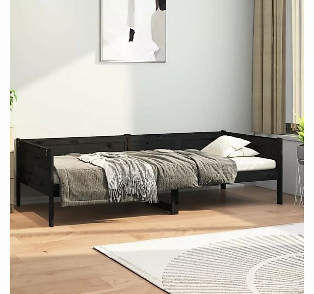 vidaXL Bett Tagesbett Schwarz Massivholz Kiefer 80x200 cm günstig online kaufen