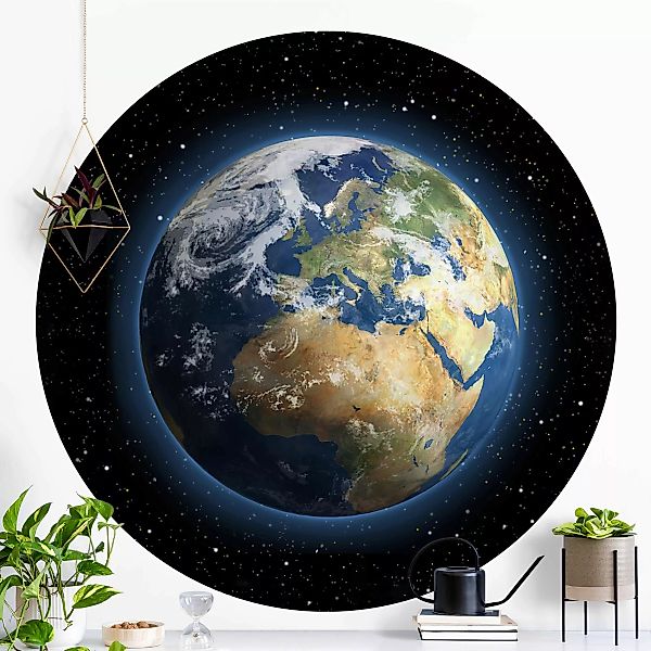 Bilderwelten Runde Tapete selbstklebend My Earth schwarz Gr. 50 x 50 günstig online kaufen