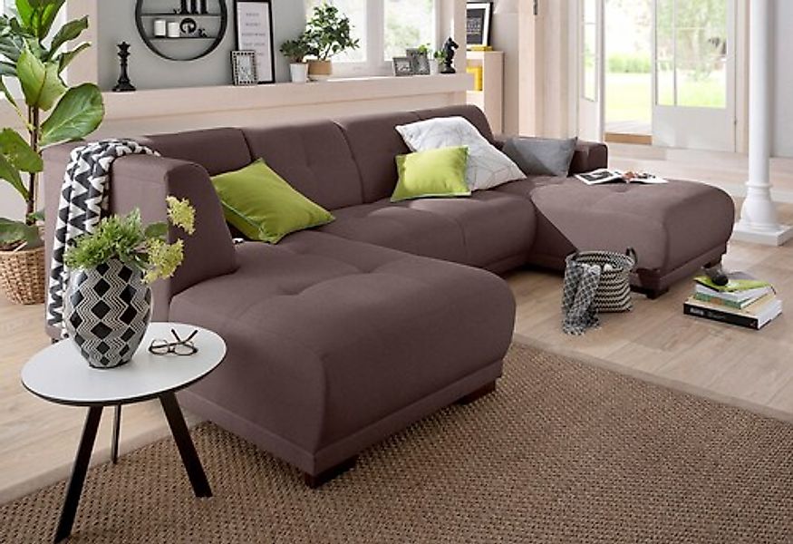 Home affaire Wohnlandschaft "Langeland U-Form", incl. 2 Zierkissen, Recamie günstig online kaufen