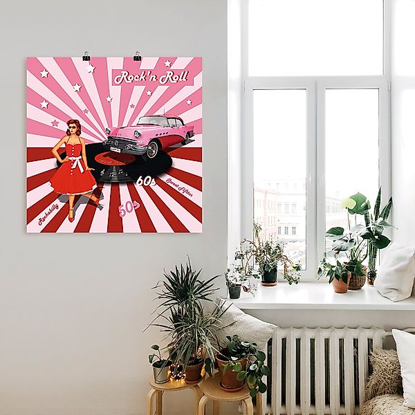 Artland Wandbild "Rockn Roll die 50er Jahre", Auto, (1 St.), als Alubild, O günstig online kaufen