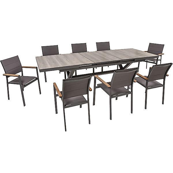 Garden Pleasure Gartenmöbel-Set Rana/Davina 9-teilig Dunkelgrau FSC® günstig online kaufen