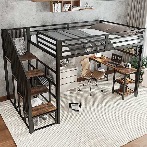 MODFU Kinderbett mit Schreibtisch und Regal günstig online kaufen