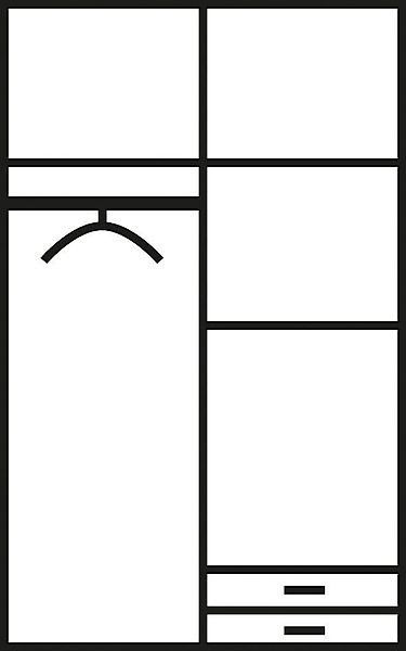 priess Kleiderschrank mit gerundeten Elementen auf den Außentüren günstig online kaufen