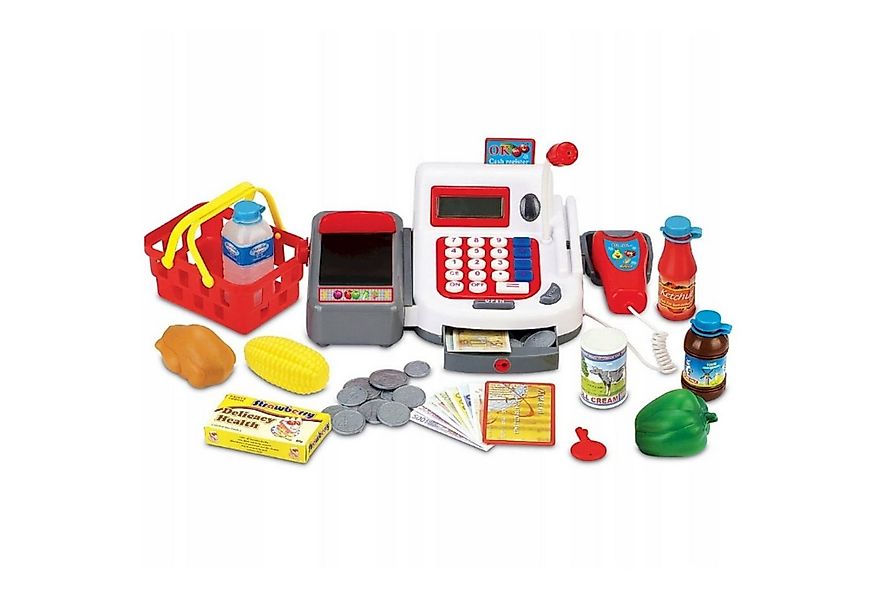 Coemo Kaufladen LINUS, Spielkasse für Kinder 41 tlg. Zubehör Kasse mit Lich günstig online kaufen