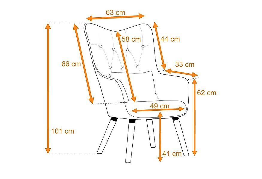 ESTEXO Sessel Fernsehsessel Relaxsessel mit Kissen Lese Stoff Polsterstuhl günstig online kaufen