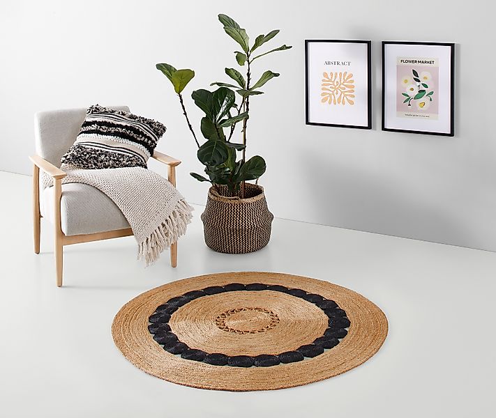 my home Teppich Naturala, Jute-Teppich, handgefertigt, günstig online kaufen